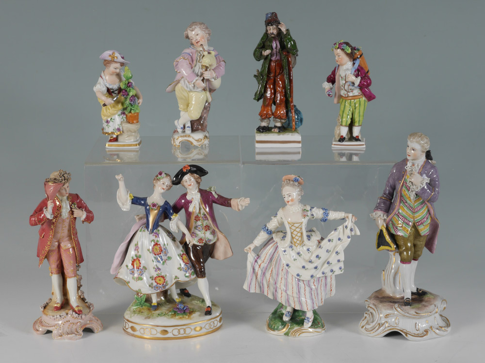 Appraisal: ESTATE COLLECTION OF GERMAN PORCELAIN FIGURINES An assembled collection of