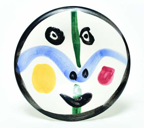 Appraisal: PABLO PICASSO Face No Glazed terre de fa ence plate