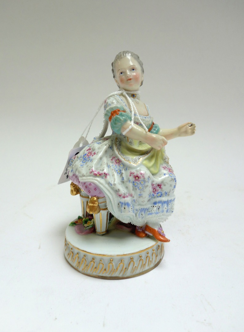 Appraisal: A Meissen porcelain figure late th century modelled as a