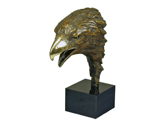 Appraisal: Magnificent American Eagle Head Bronze No on onyx base featuring