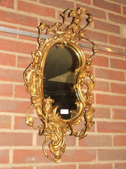 Appraisal: A TH CENTURY ROCOCO STYLE GILTWOOD GIRANDOLE TWO BRANCH WALL