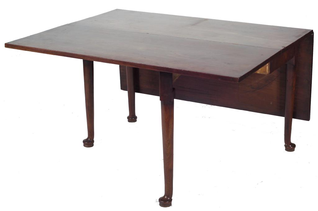 Appraisal: GEORGE III MAHOGANY GATELEG DINING TABLE the rectangular top raised