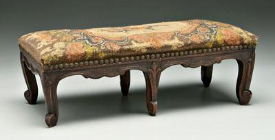 Appraisal: French Provincial footstool Louis XV style with carved beechwood frame