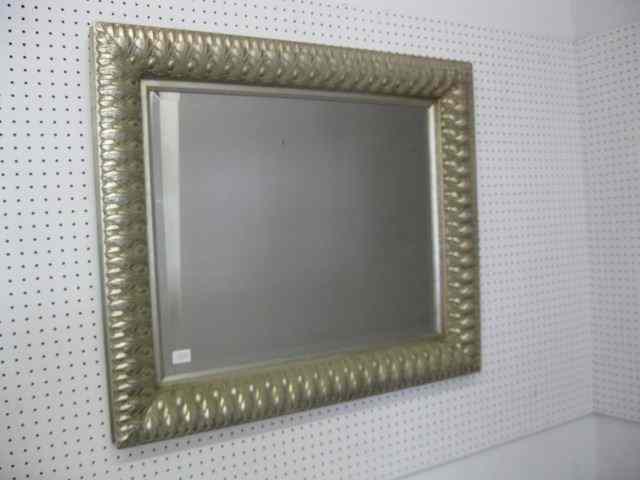 Appraisal: Silver Gilt Carved Mirror overall '' x '' beveled