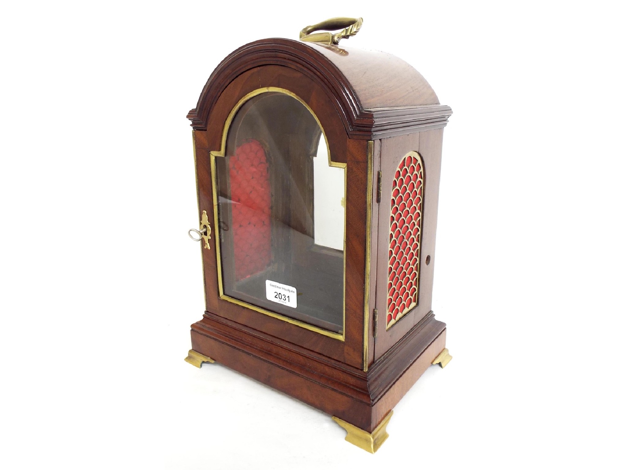 Appraisal: Good mahogany bracket clock case with aperture for a arched