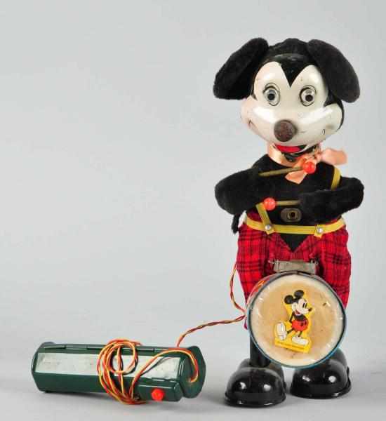 Appraisal: Linemar Disney Mickey Drummer Battery-Op Toy Japanese Working Original rubber