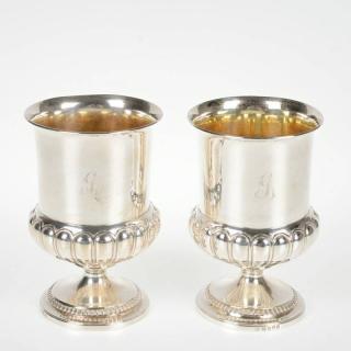 Appraisal: Pair George III sterling silver goblets London circa maker's mark