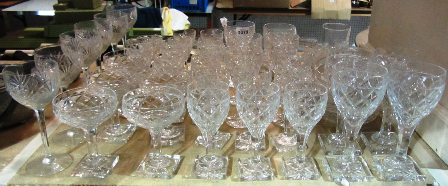 Appraisal: A large quantity of cut glass stemware finger bowls and