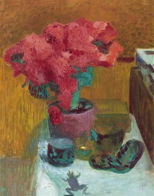 Appraisal: AMIET CUNO Solothurn - Oschwand Still life with flowers Oil