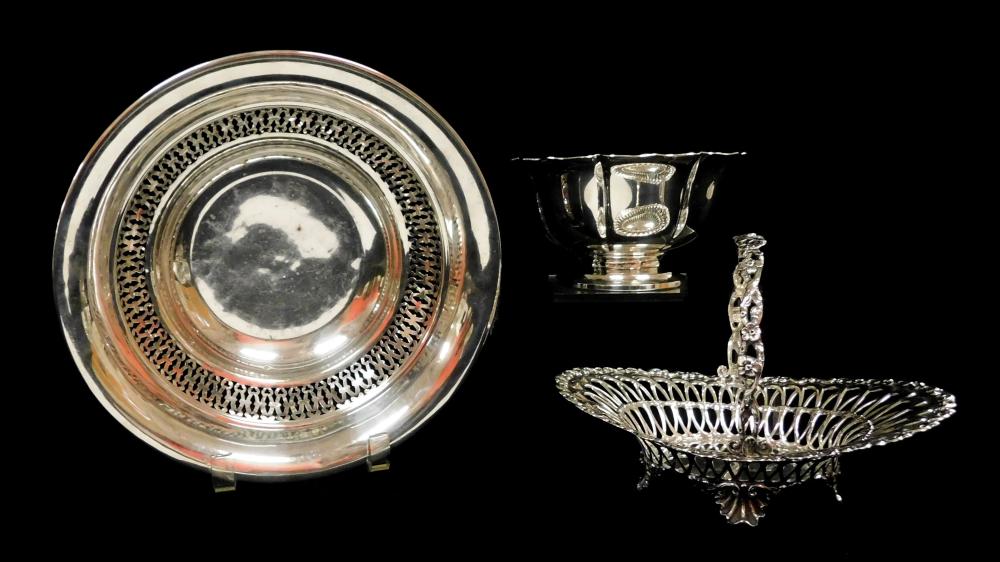 Appraisal: STERLING Three pieces of decorative American silver details include a