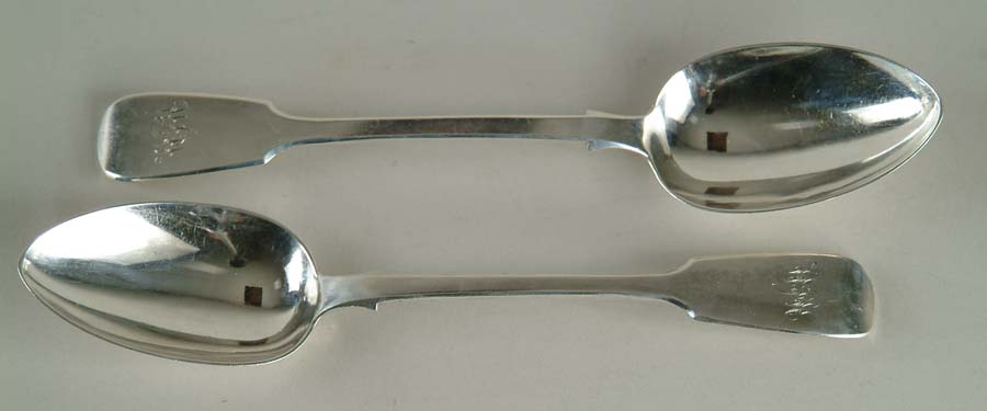 Appraisal: PAIR OF ENGLISH STERLING TABLE SPOONS London and makers mark