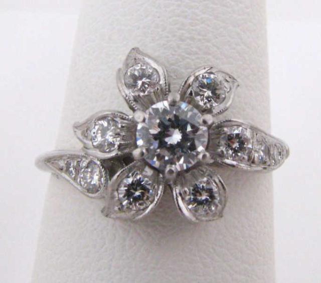 Appraisal: Lady's Platinum Diamond Floral Ring Petri platinum size