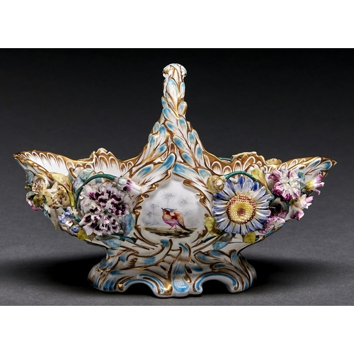 Appraisal: A rare Coalport floral encrusted 'Coalbrookdale' basket c painted in