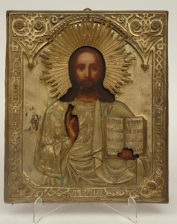 Appraisal: RUSSIAN SCHOOL TH CENTURY Icon Oil paint on panel within