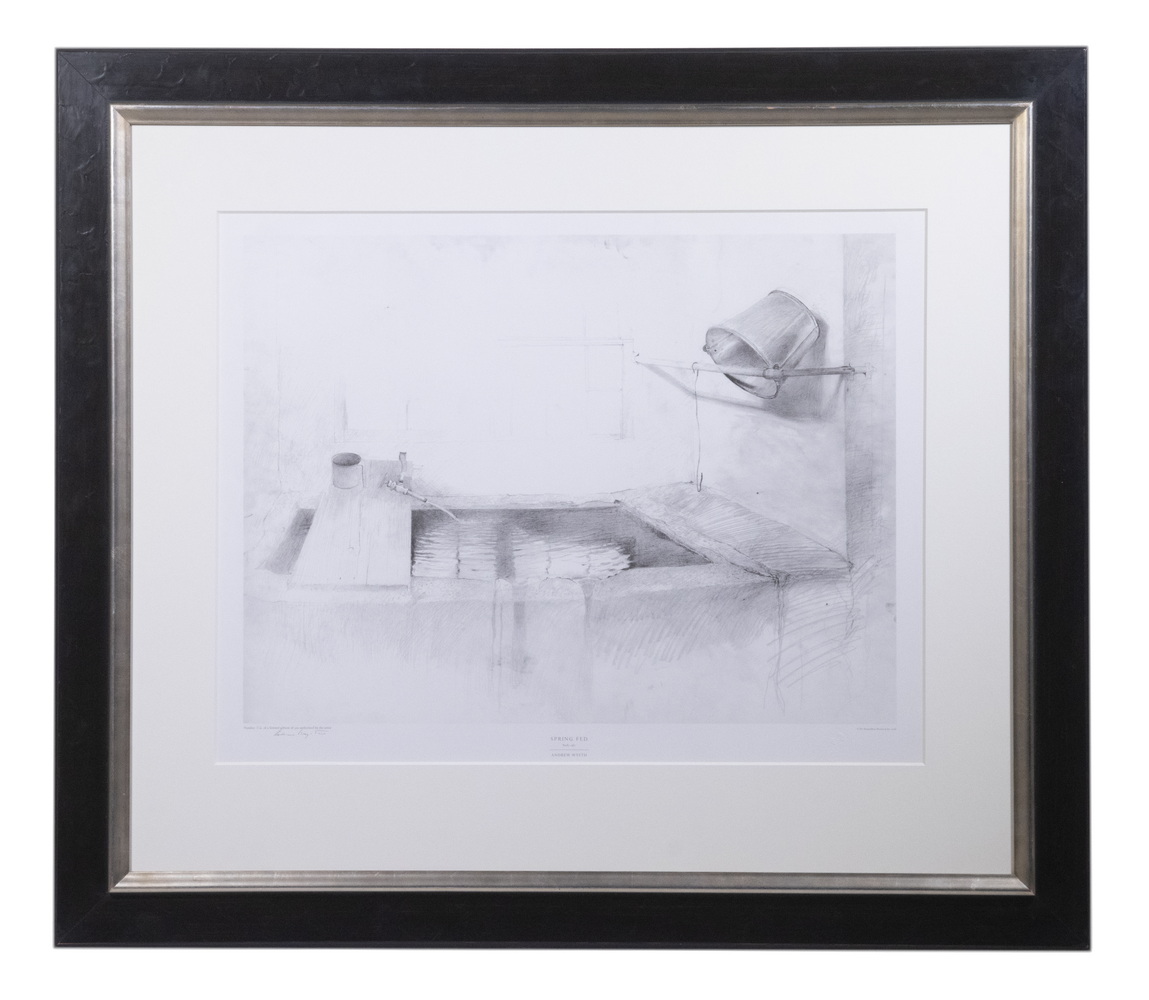 Appraisal: ANDREW NEWELL WYETH PA ME - Spring Fed Study collotype