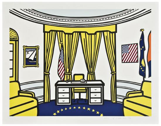 Appraisal: Roy Lichtenstein - The Oval Office C Silkscreen printed in