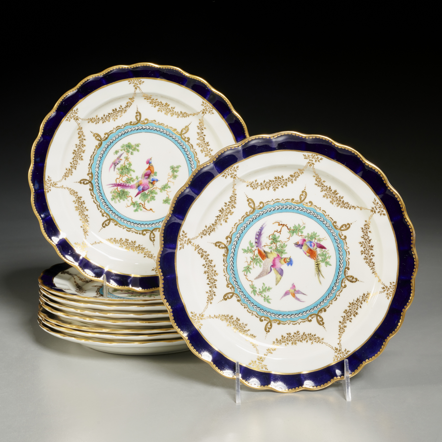 Appraisal: ROYAL WORCESTER FOR TIFFANY CO DESSERT PLATES c English pieces