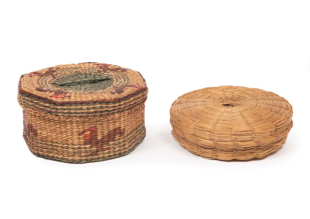 Appraisal: Penobscot Covered Basket h in dia in together with lidded