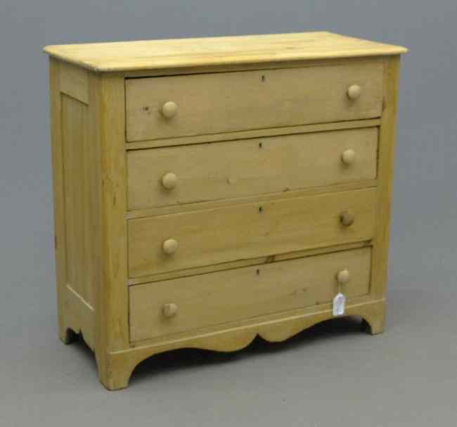 Appraisal: th c pine four drawer chest drawers ' W ''