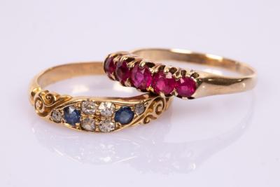 Appraisal: A Victorian sapphire and diamond dress ring in ct gold