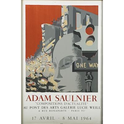 Appraisal: ADAM SAULNIER French - Lithograph for Compositions D Acturalite exhibition