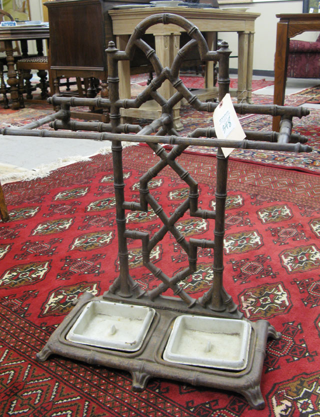 Appraisal: VICTORIAN CAST IRON UMBRELLA STAND English late th century the