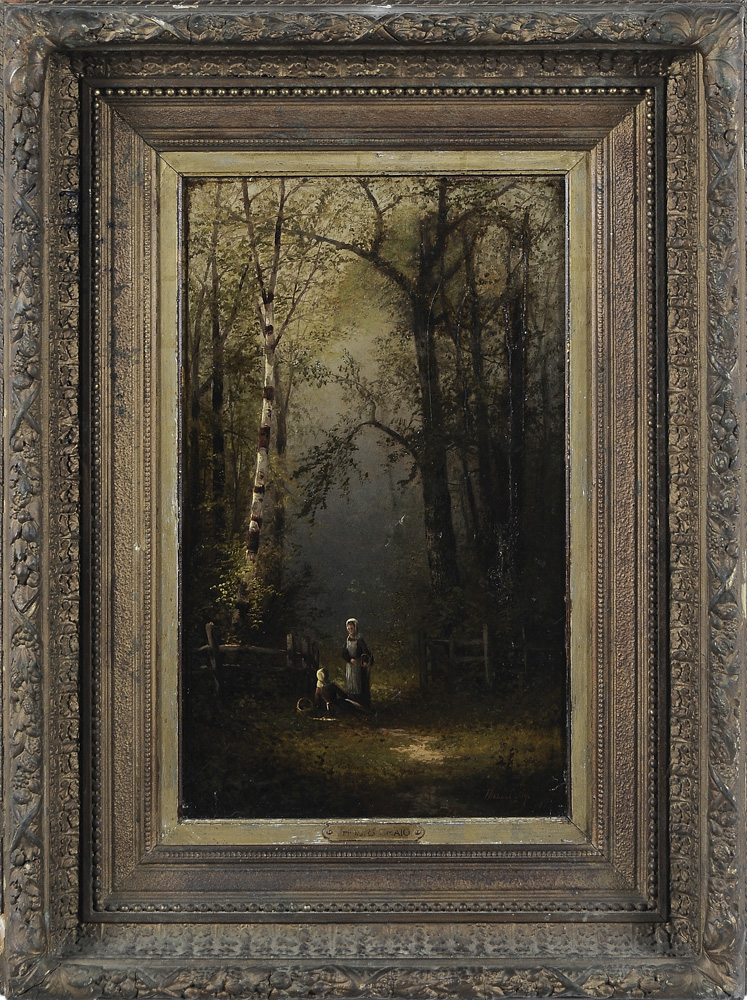 Appraisal: Thomas Bigelow Craig Pennsylvania - Figures Resting on a Woodland