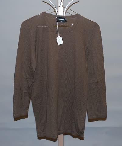 Appraisal: Giorgio Armani brown cotton cashmere long sleeve knit pullover Size