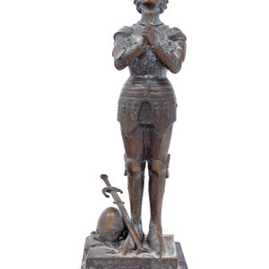 Appraisal: After Marius-Jean-Antonin Merci French - Jeanne d Arc bronze mounted