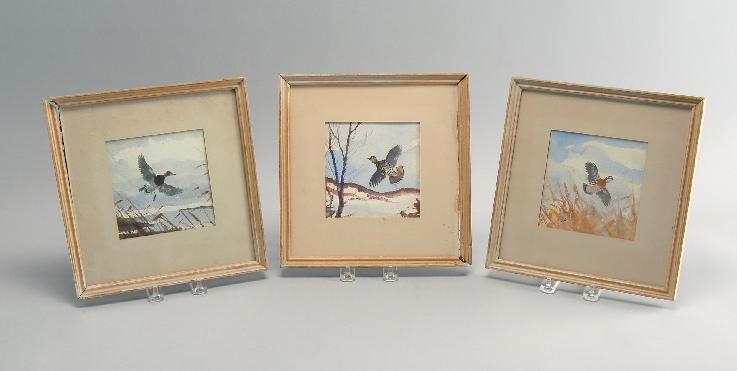 Appraisal: THREE FRAMED WATERCOLORS KENNETH SMALLWOOD American th Century All depicting