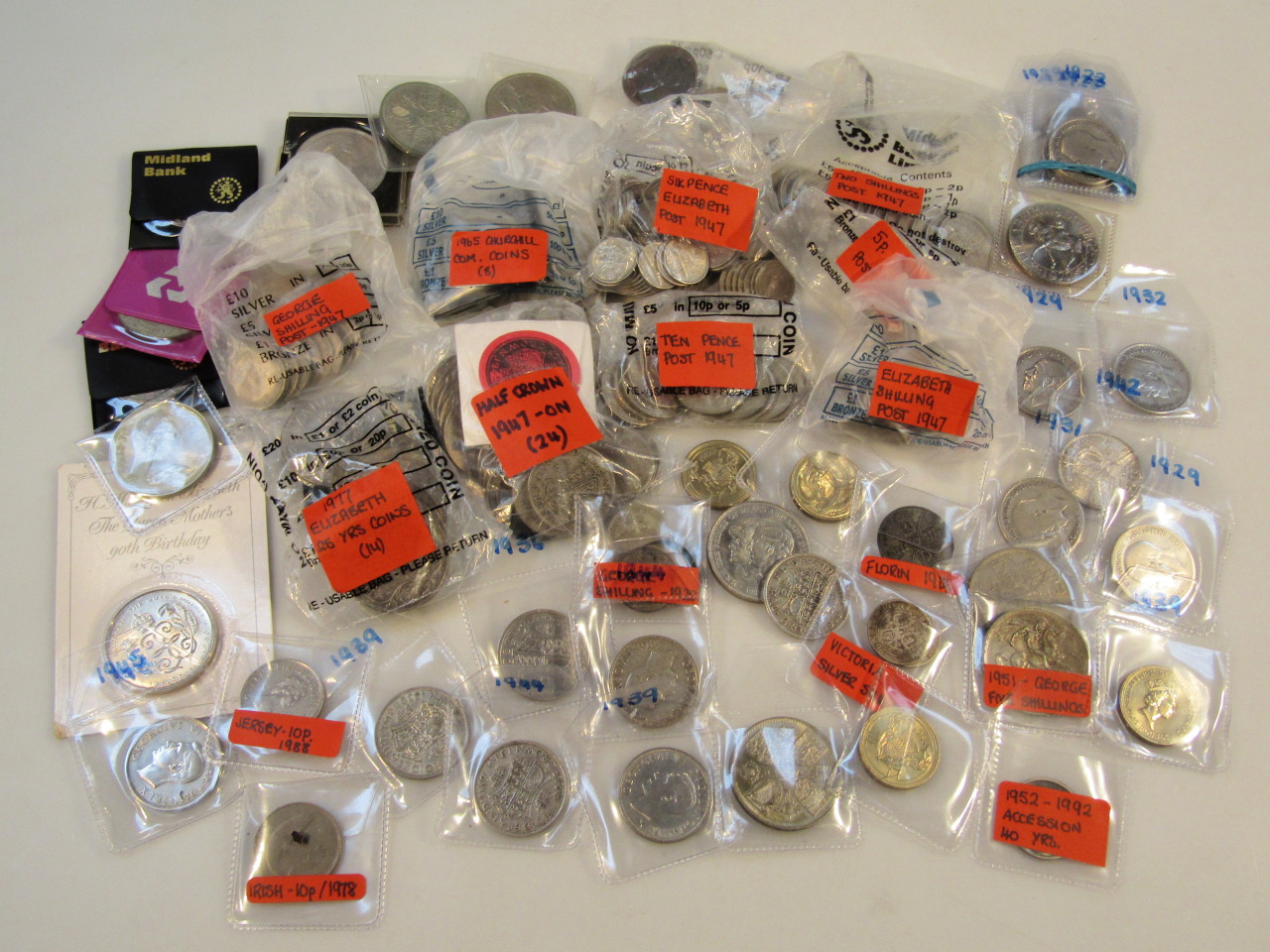 Appraisal: Various pre-decimal and commemorative coins to include Churchill coins a