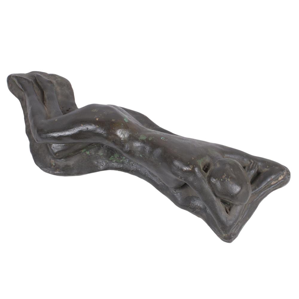 Appraisal: Unknown th Century sleeping nude woman bronze sculpture signed E