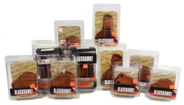 Appraisal: lot of New packaged Blackhawk leather pistol holsters including right