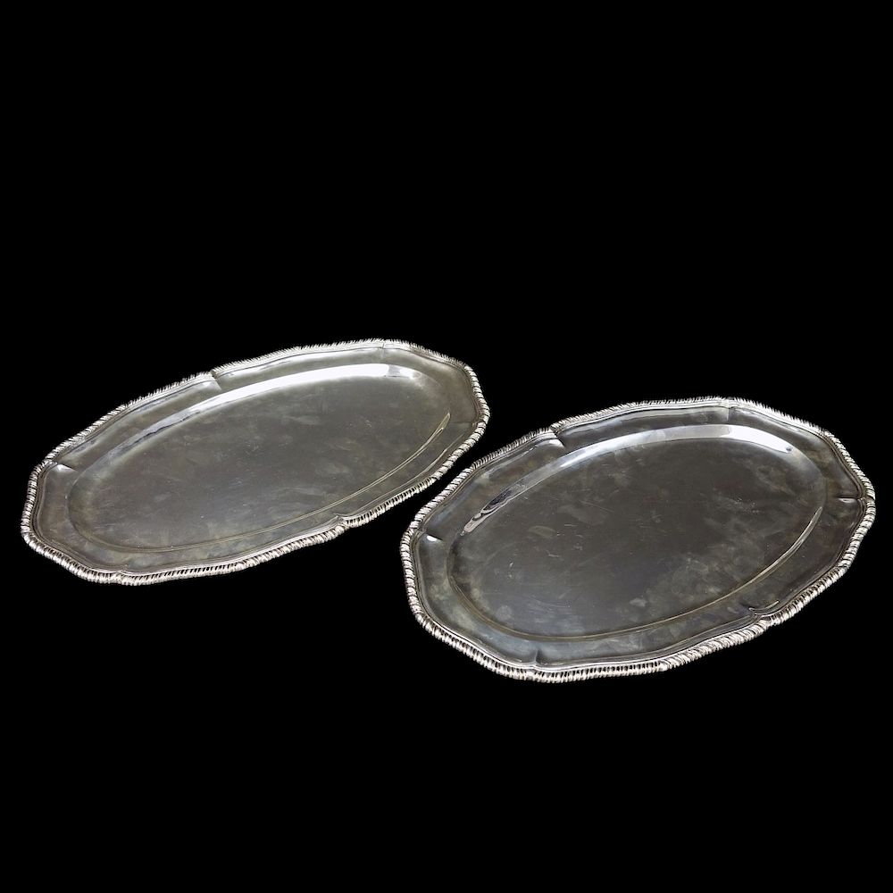 Appraisal: Sterling Silver Trays Pair of Mexican Sterling Silver Trays by