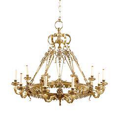 Appraisal: Louis XVI Style Gilt Bronze Light Chandelier Continental likely French