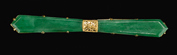 Appraisal: K yellow gold and jade bar pin Of long tapering