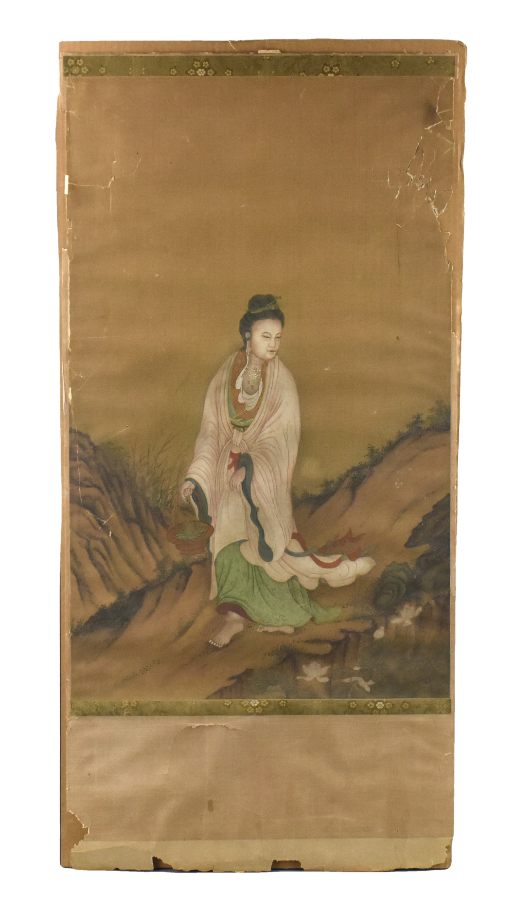 Appraisal: Chinese Qianlong Period depicting a Guanyin figure holding a basket