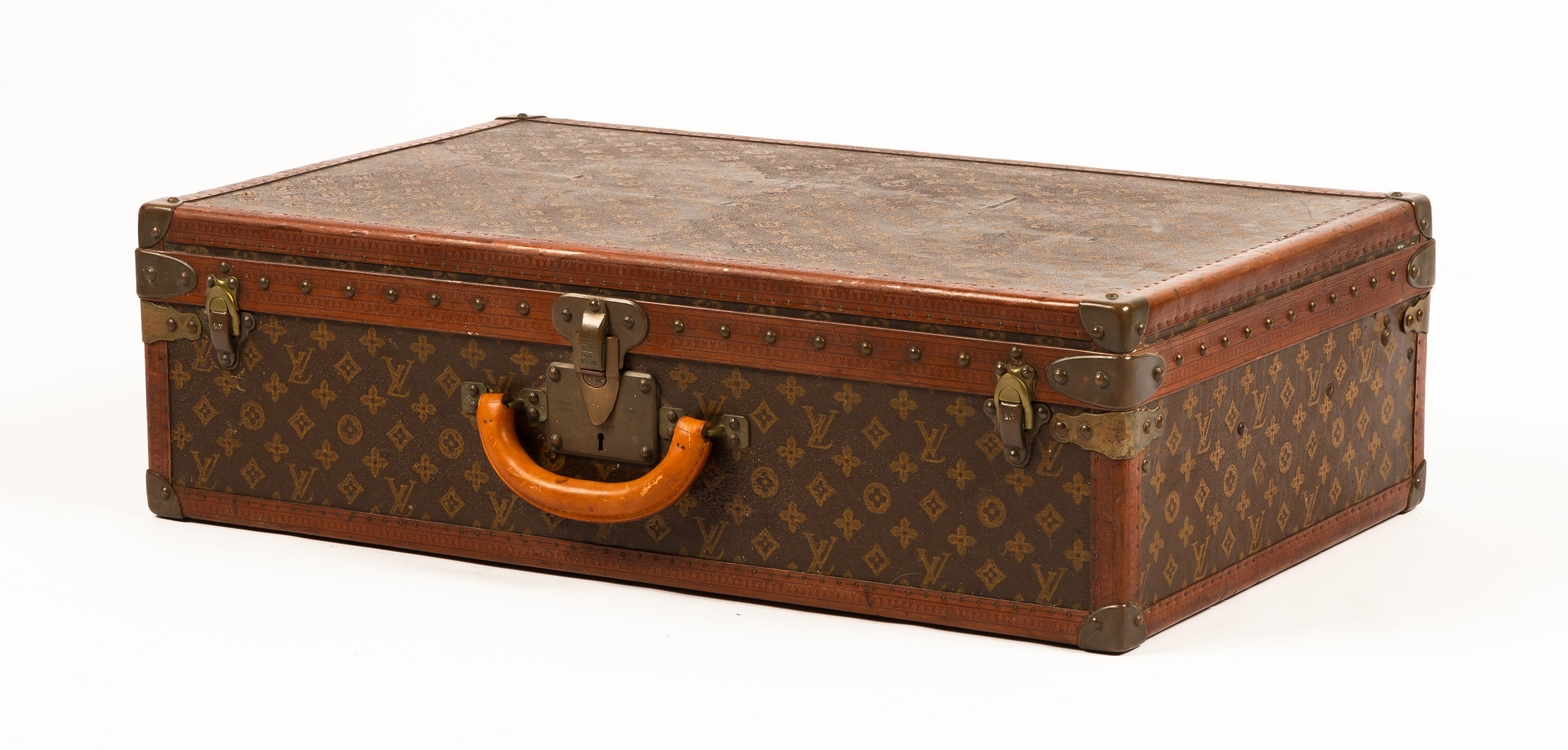 Appraisal: VINTAGE LOUIS VUITTON ALZER TRUNK circa with original inserts