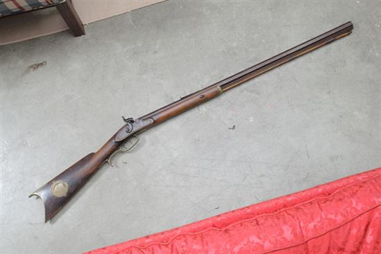 Appraisal: HALF STOCK PERCUSSION RIFLE Marked ''Henry'' on barrel Engraved lock