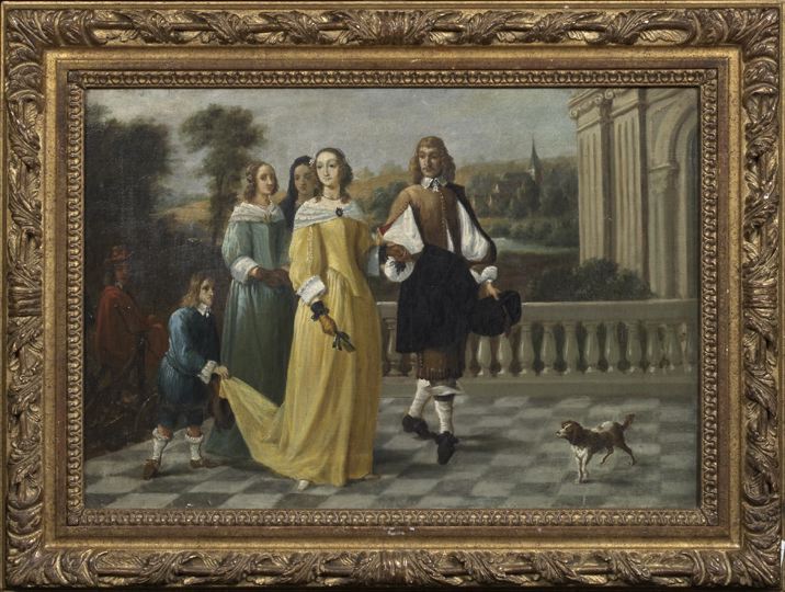 Appraisal: Follower of Gerard Terborch Dutch - The Betrothal Party on