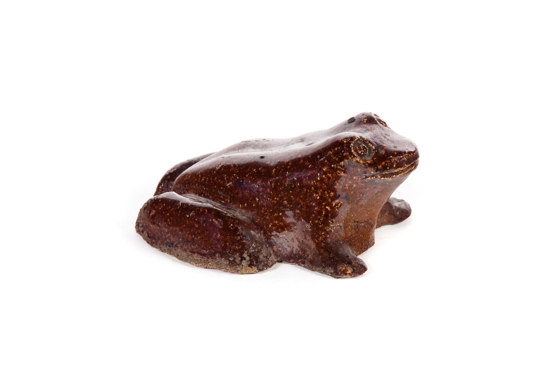 Appraisal: AMERICAN SEWERTILE FROG Probably Ohio early th century Hand tooled