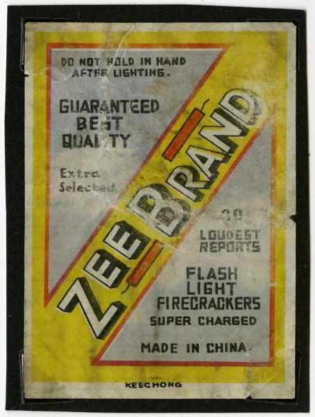 Appraisal: Zee Brand -Pack Firecracker Label Class Manufactured by Kee Chong