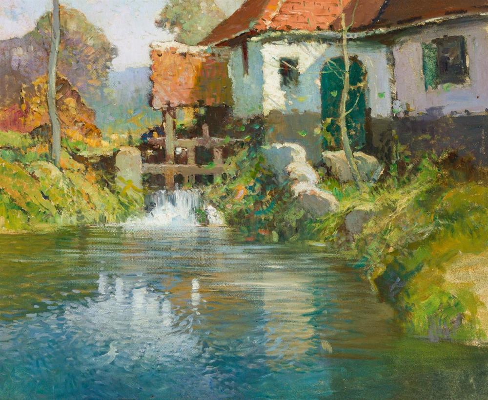 Appraisal: GEORGE AMES ALDRICH American - Springtime on the River oil