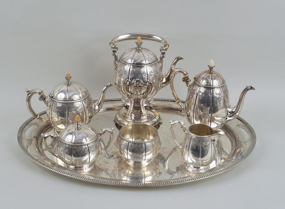 Appraisal: Gorham Seven Piece Sterling Tea Coffee Service comprising coffee pot