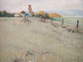 Appraisal: Harry Barton The Flower Field Oil on Masonite Harry Barton