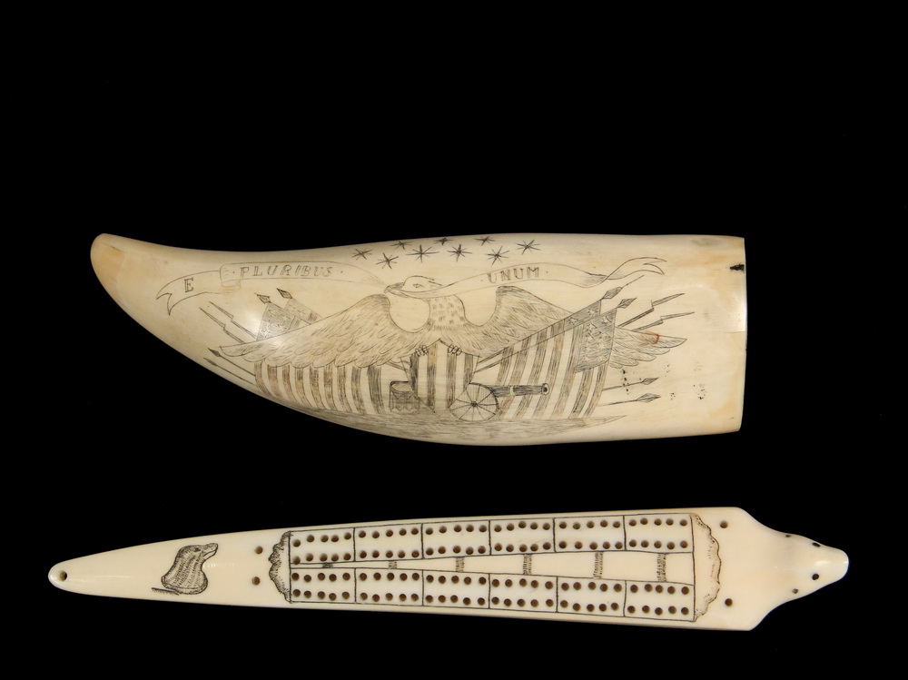 Appraisal: PC SCRIMSHAW - Including Whale's Tooth with scrimshawn portrait of