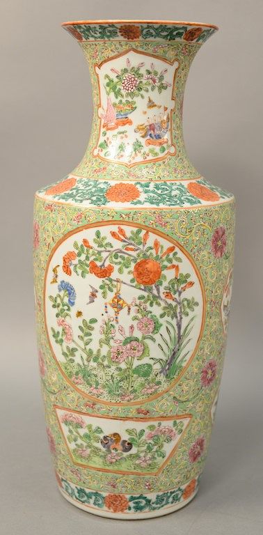 Appraisal: Famille Rose baluster vase China th century decorated with pink