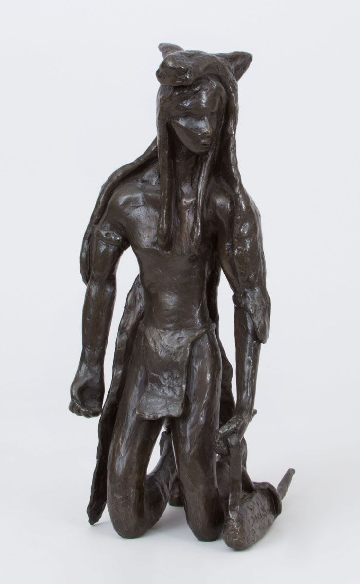 Appraisal: MICHAEL NARANJO b KNEELING BRAVE Bronze inscribed 'Naranjo S '