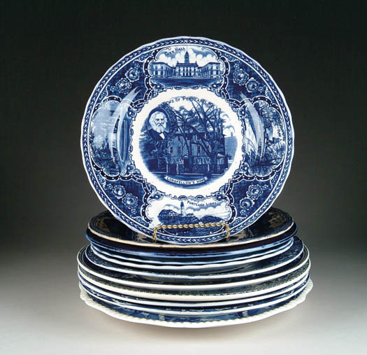 Appraisal: LOT OF ELEVEN SOUVENIR BLUE AND WHITE PLATES Lot includes