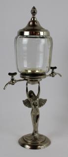 Appraisal: French absinthe fountain with spouts French absinthe fountain Silverplate winged